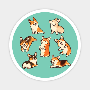 Jolly corgies Magnet